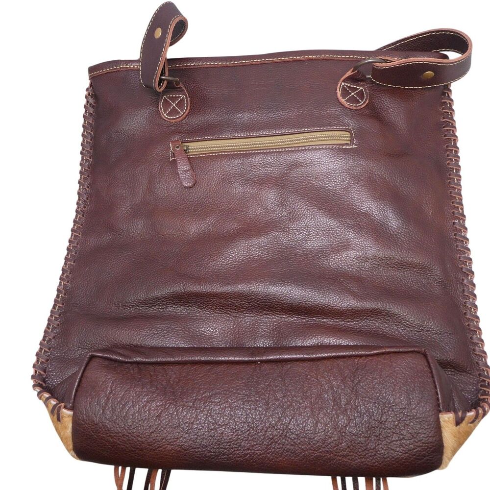 Myra Bag NWT Beautiful Handcrafted "Ferric” Fur & Emboss-Leather Handbag - Picture 4 of 14